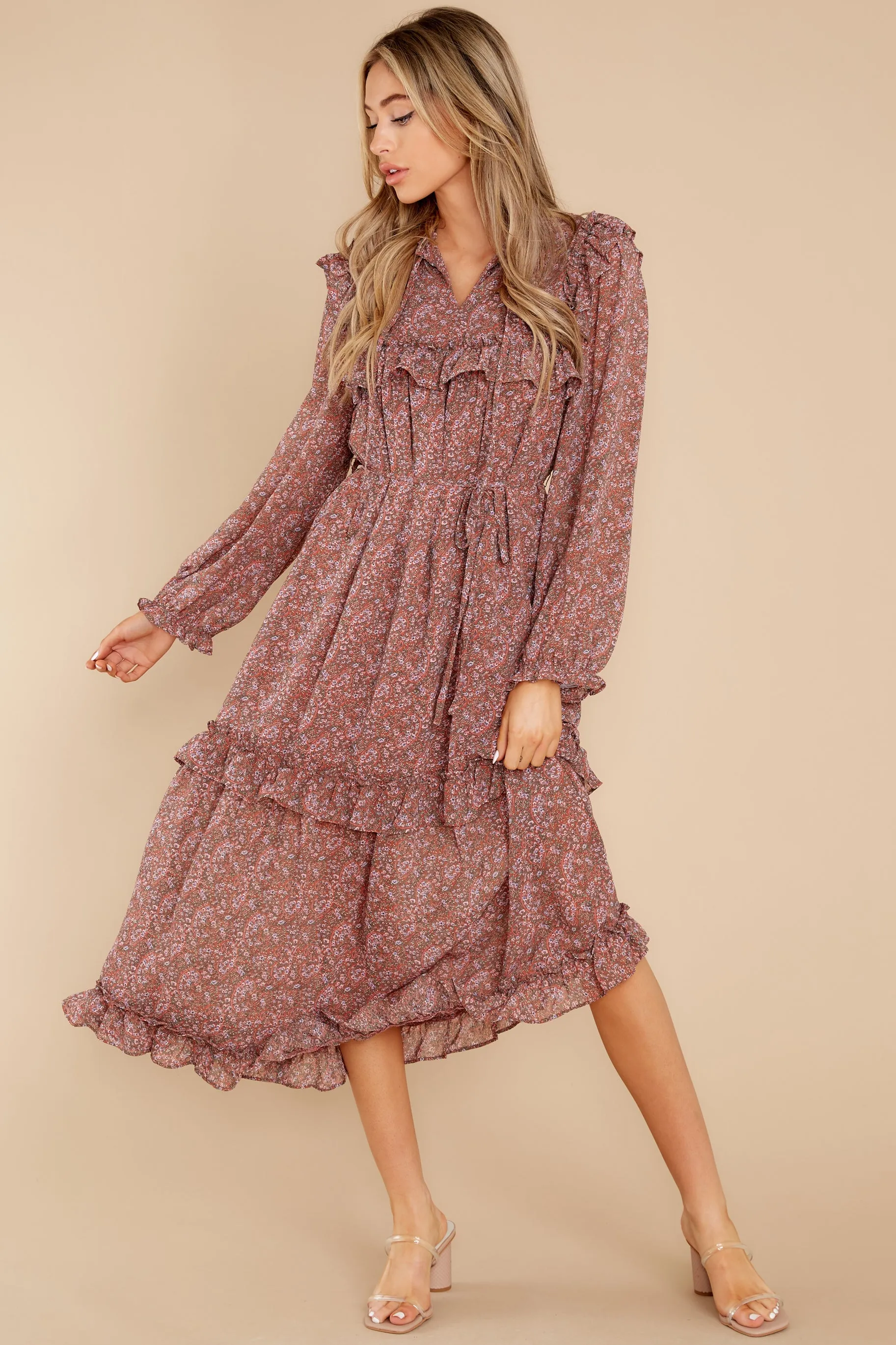 Keep My Word Mauve Floral Print Maxi Dress