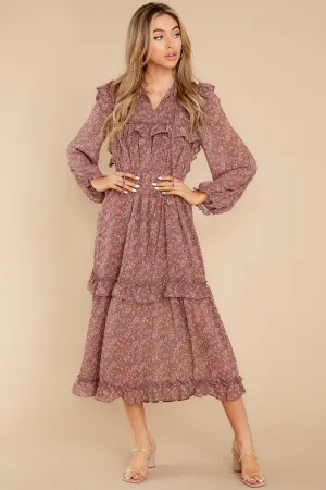 Keep My Word Mauve Floral Print Maxi Dress