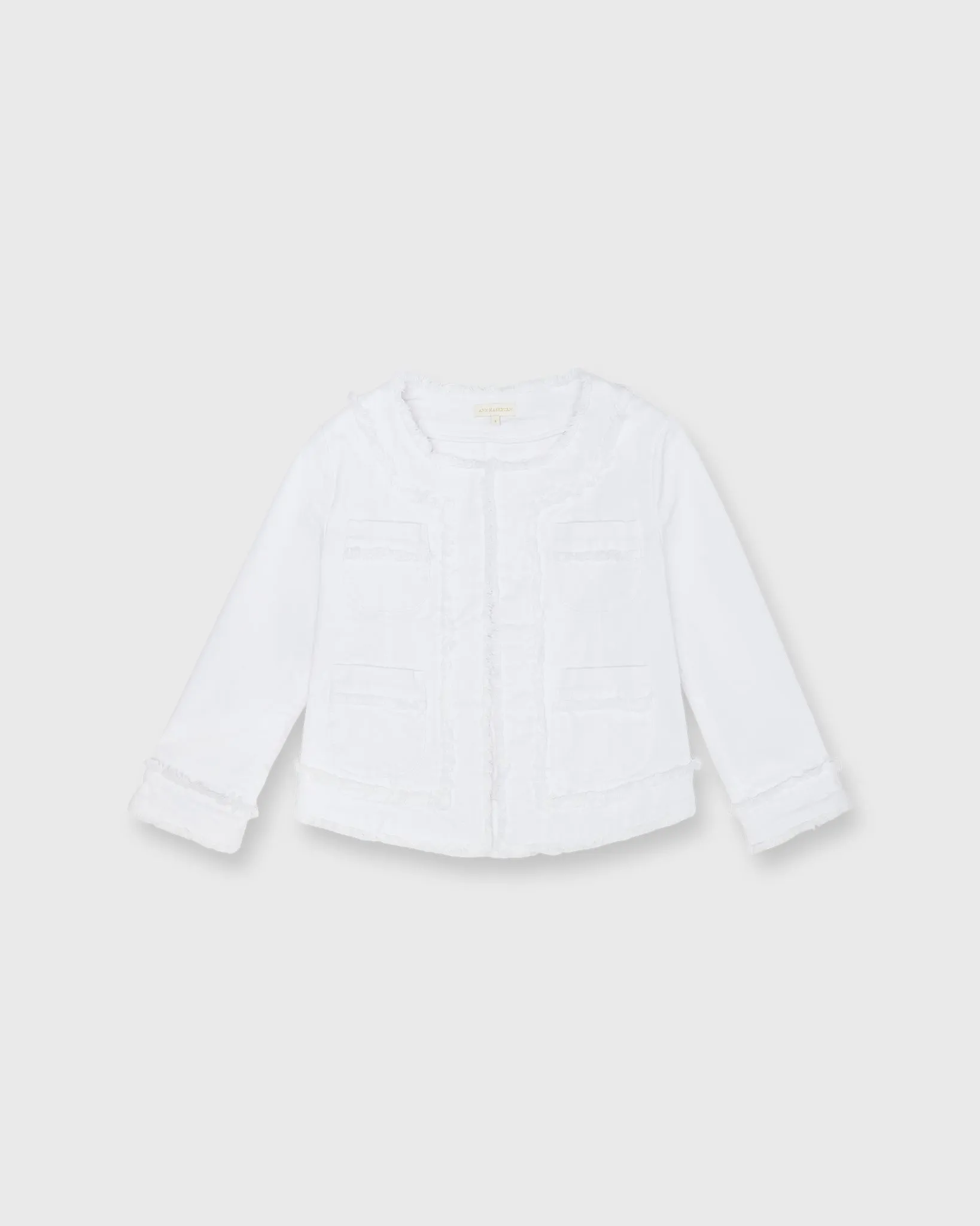 Kiki Jacket in White Garment-Dyed Stretch Twill