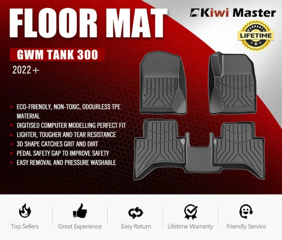 Kiwi Master 3D Car Floor Mats Liner for GWM Tank 300 | 2022 