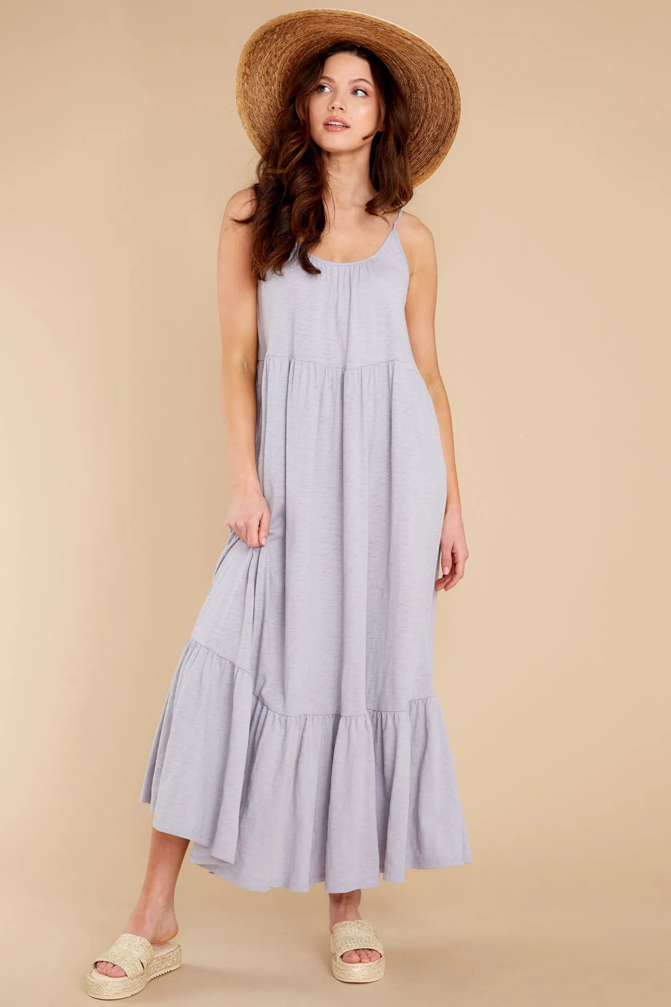 Lido Slub Lavender Ash Maxi Dress