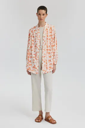 LINEN TEXTURED PATTERNED KIMONO