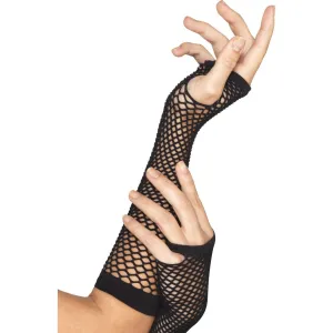 Long Black Fishnet Gloves