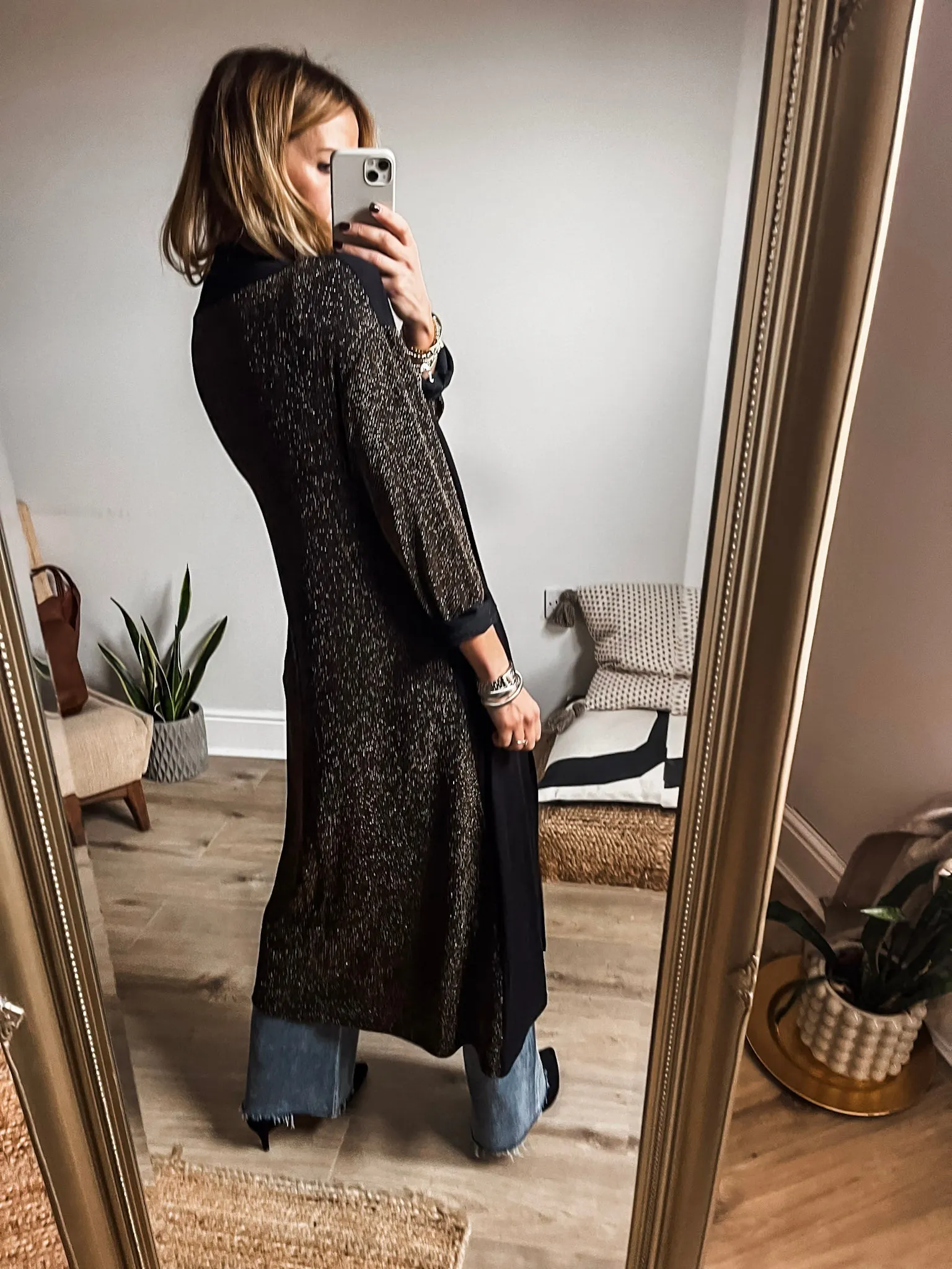 Longline Glitter Detail Kimono