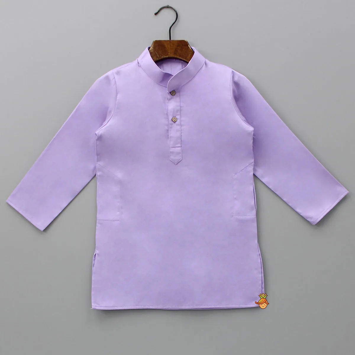 Lovely Lilac Kurta With Embroidered Jacket And Pyjama