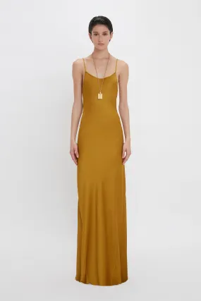 Low Back Cami Floor-Length Dress In Harvest Gold