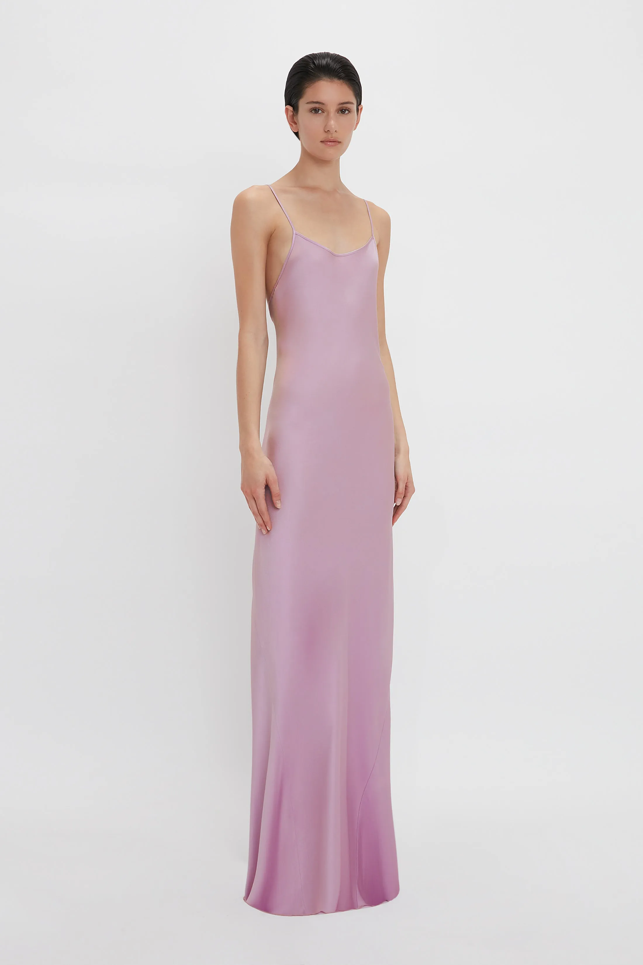 Low Back Cami Floor-Length Dress In Rosa