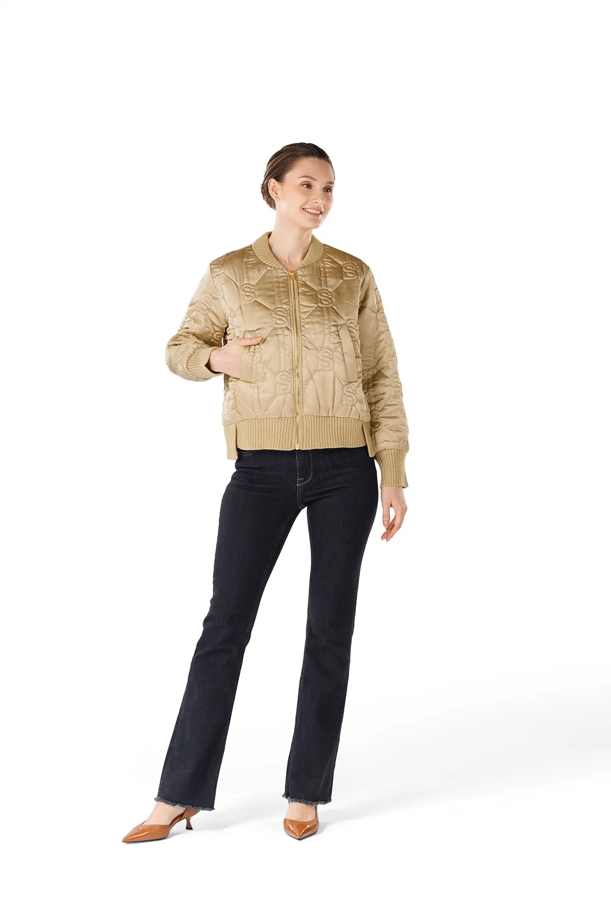 Lucy Bomber Jacket - Beige