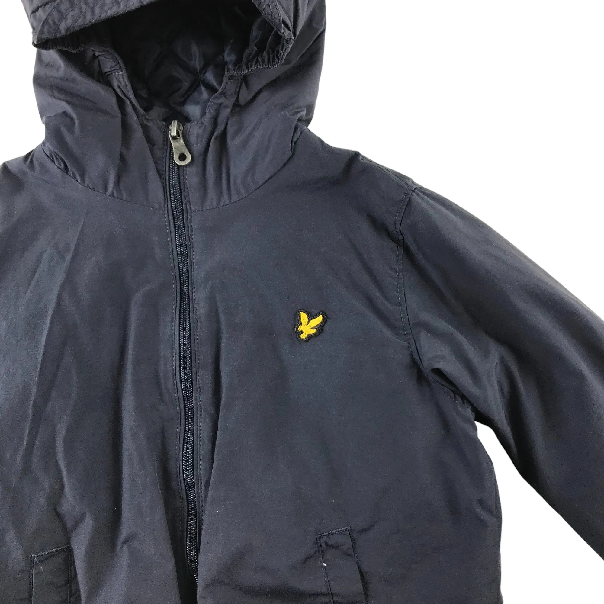 Lyle & Scott light jacket 8-9 years navy blue light puffer bomber with hood