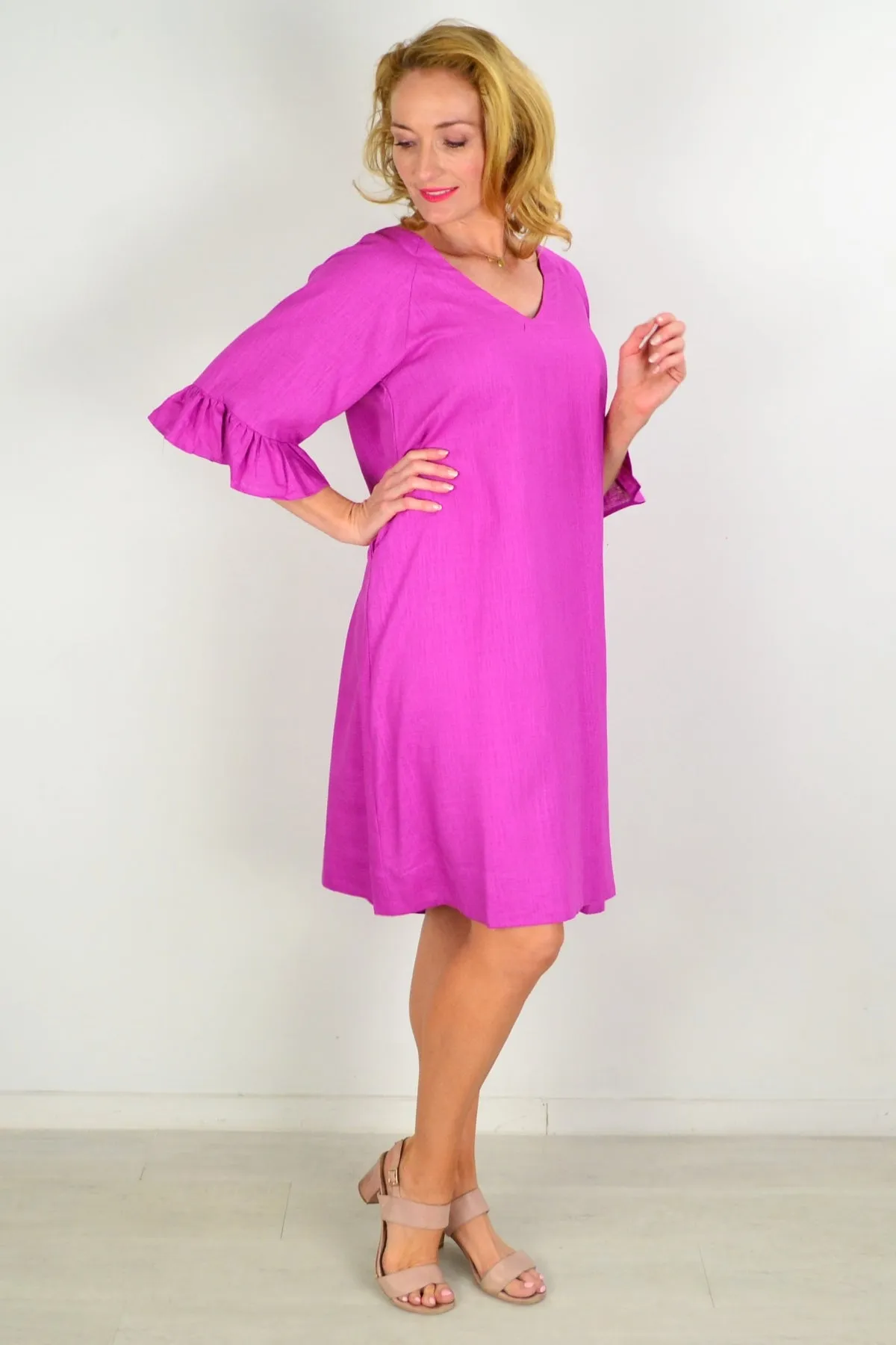 Magenta Three Shift Tunic Dress