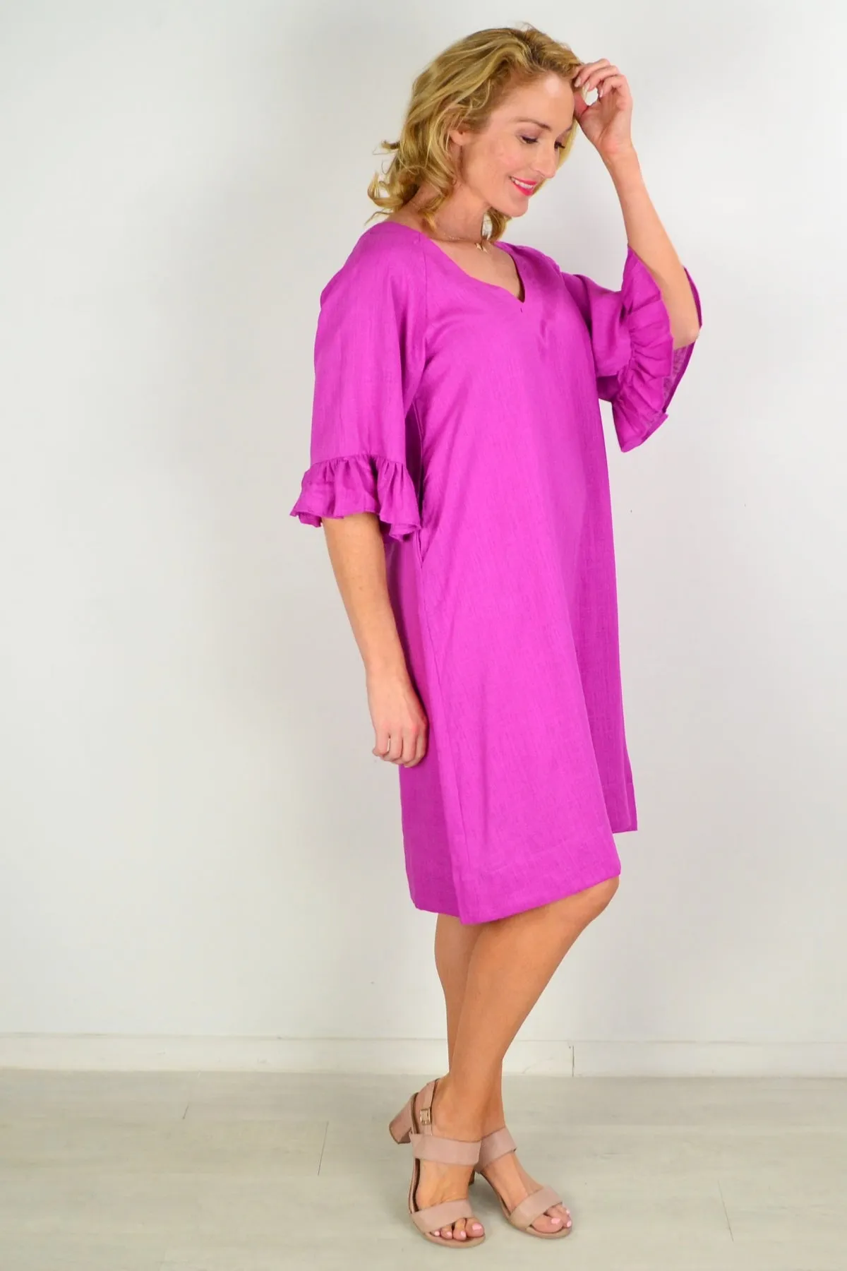 Magenta Three Shift Tunic Dress