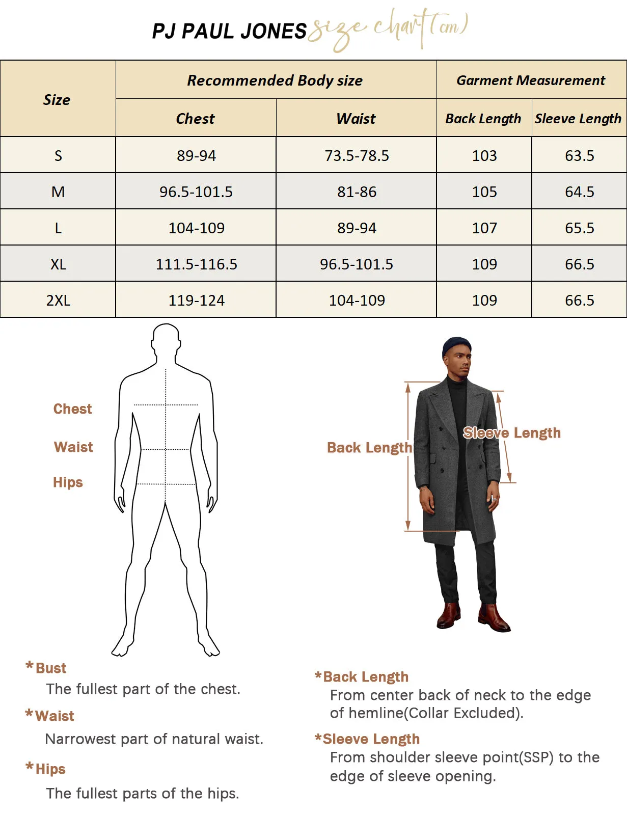 Men's Double Breasted Unisex Peacoat Wool Blend Long Trench Coats