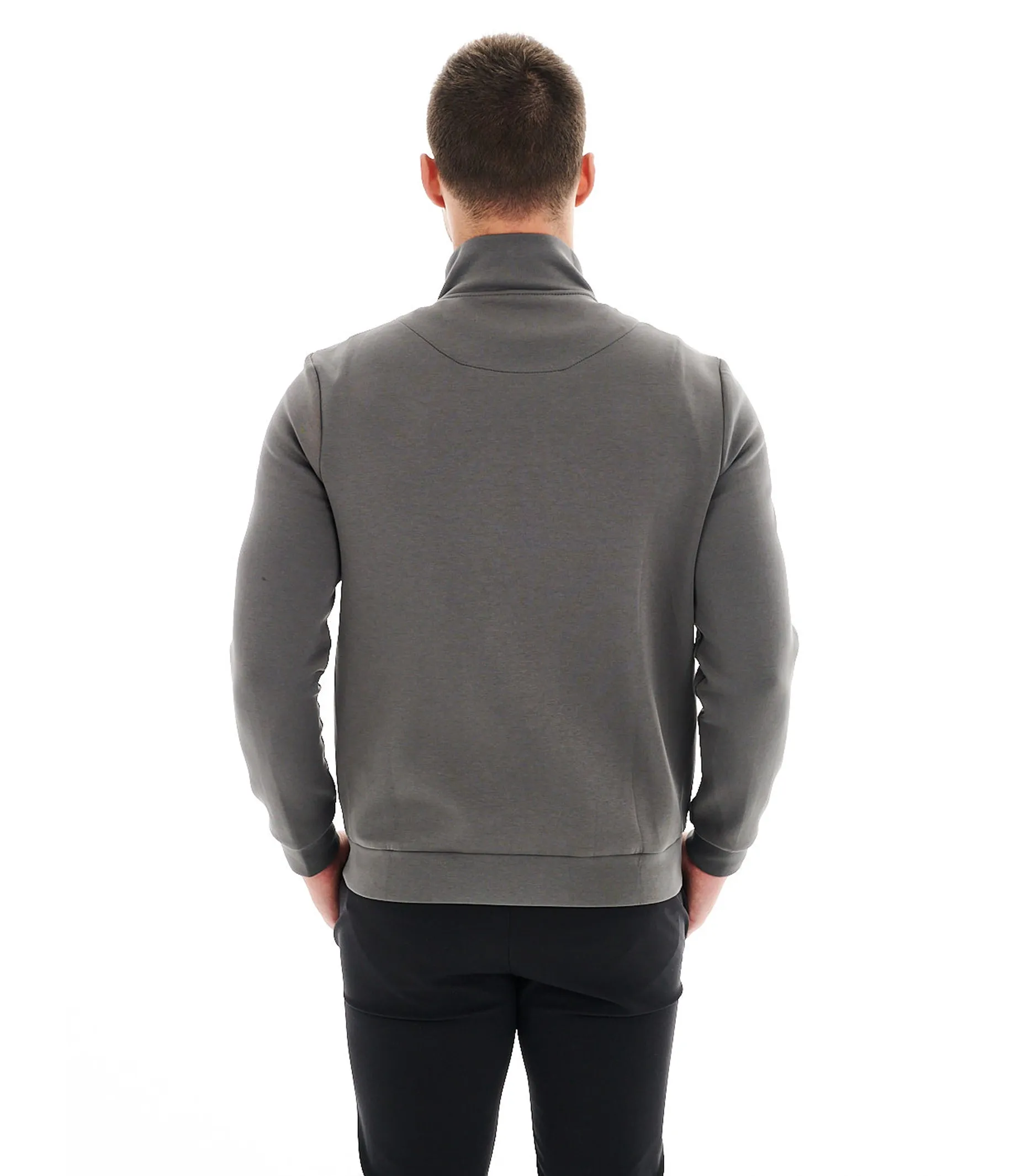 MIMO GREY BOMBER KNIT JACKET