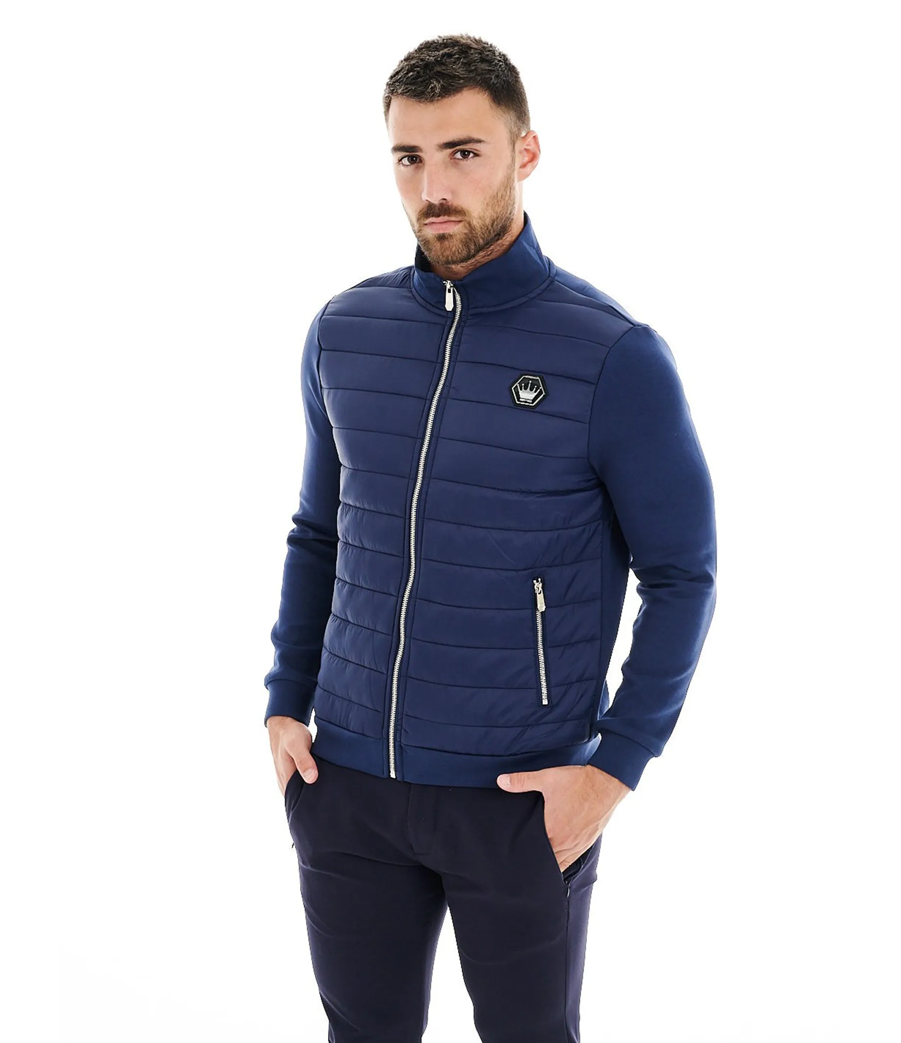 MIMO NAVY BOMBER KNIT JACKET