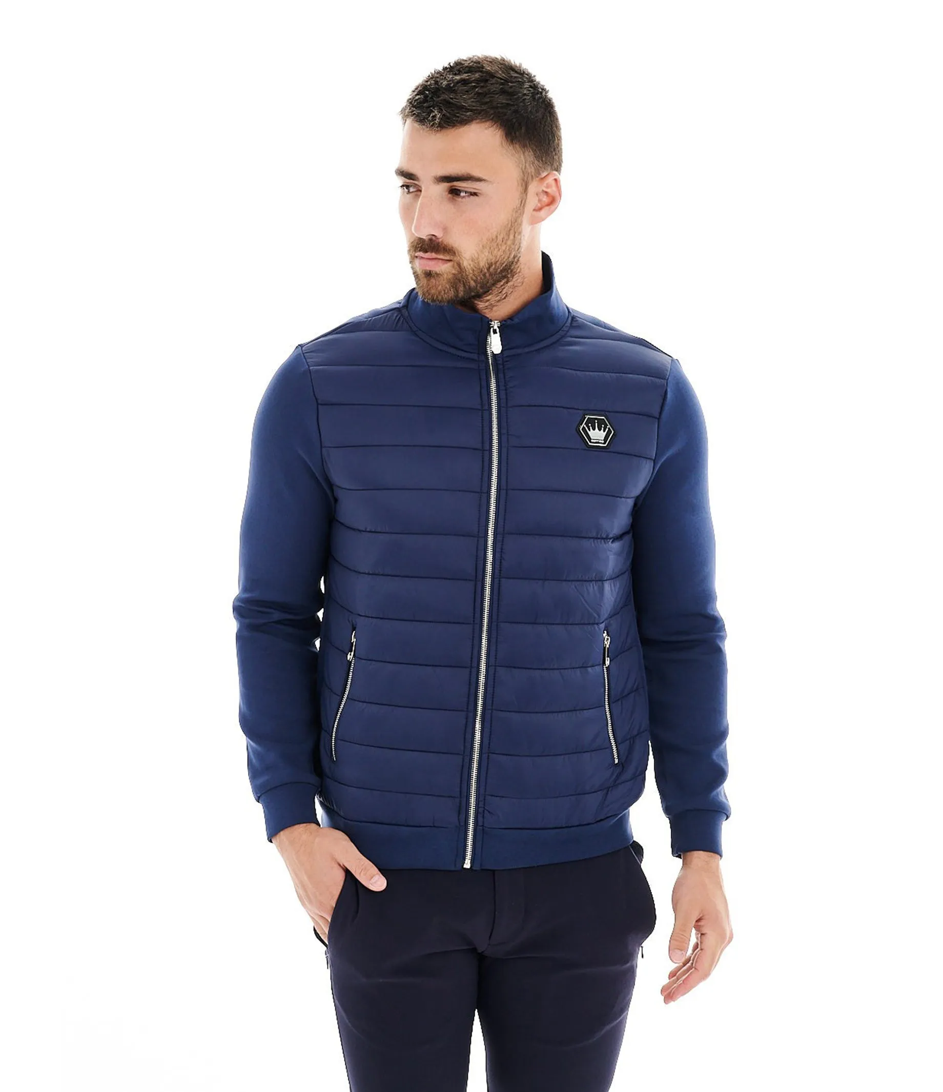 MIMO NAVY BOMBER KNIT JACKET