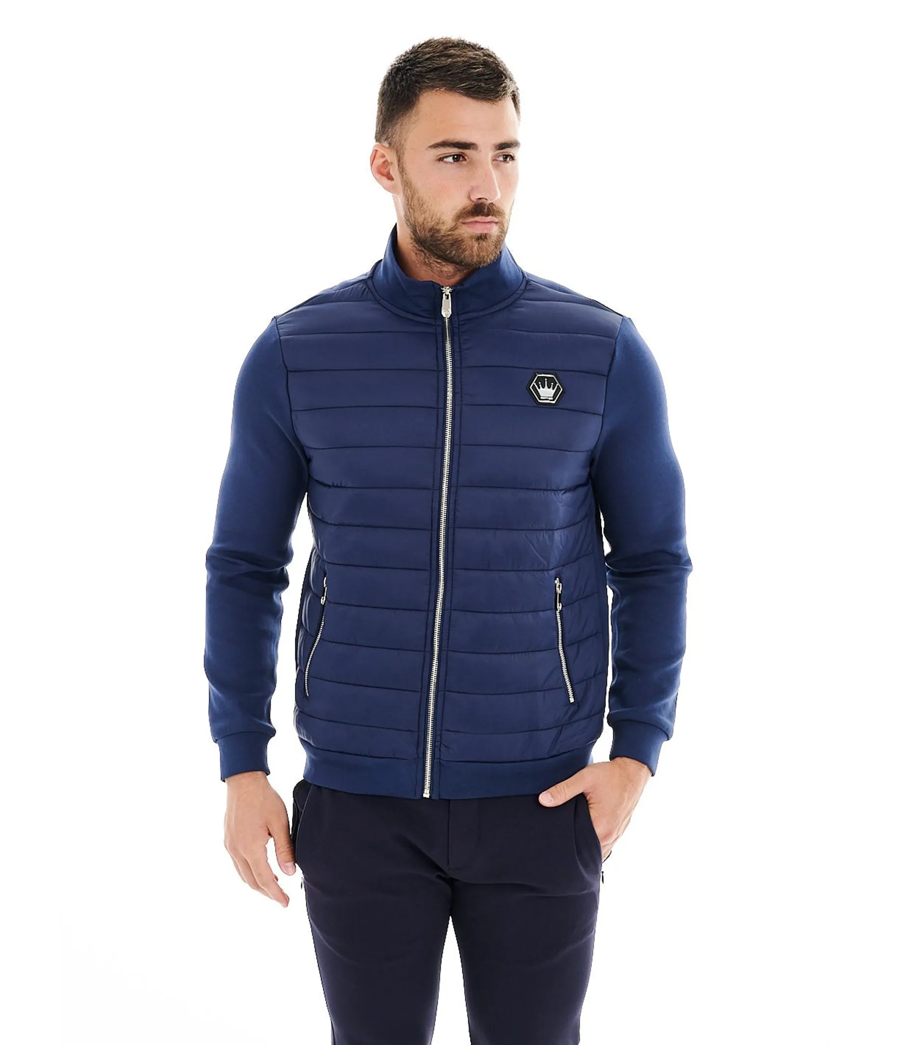 MIMO NAVY BOMBER KNIT JACKET