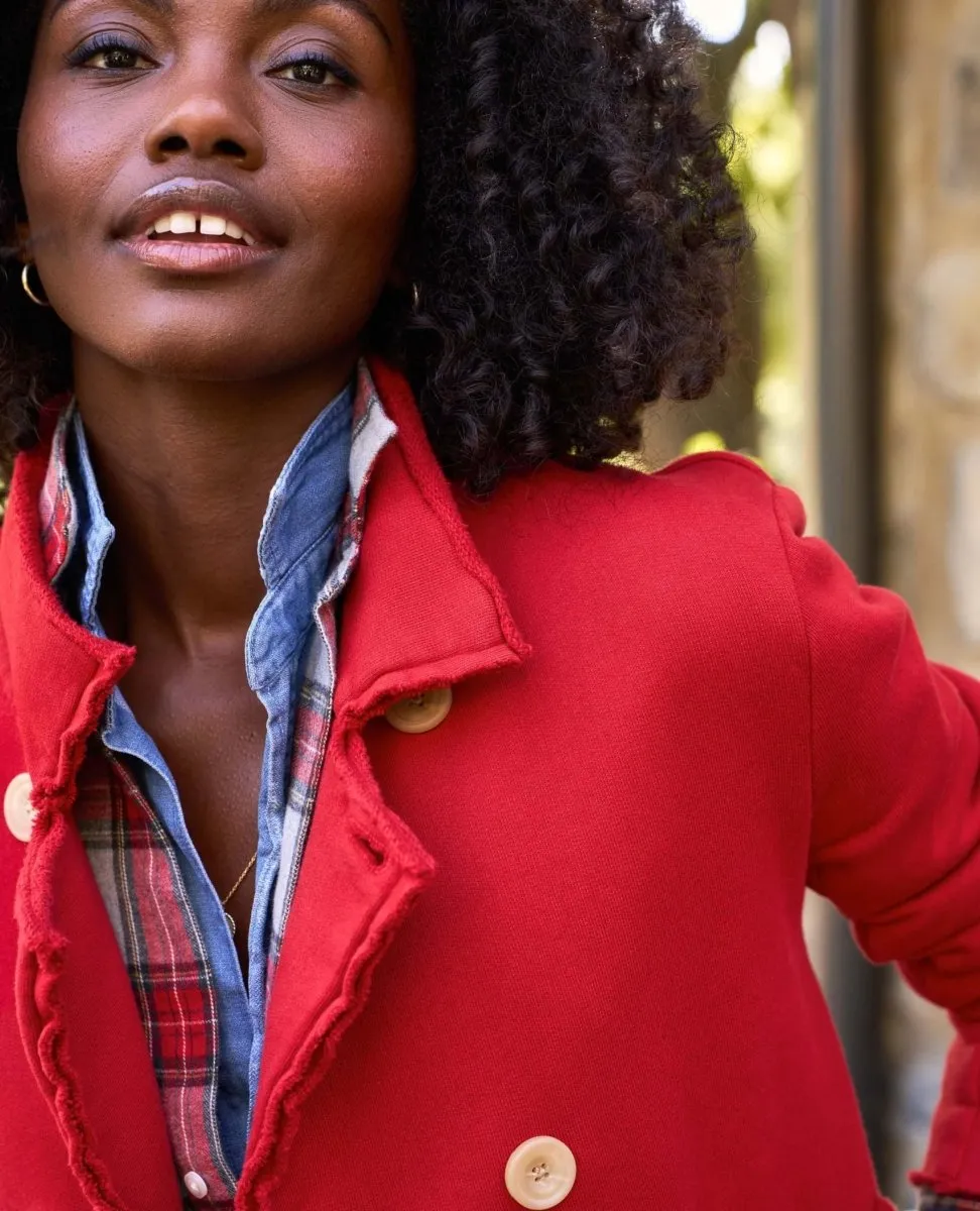 Mini Belfast Crop Peacoat Crimson Fleece