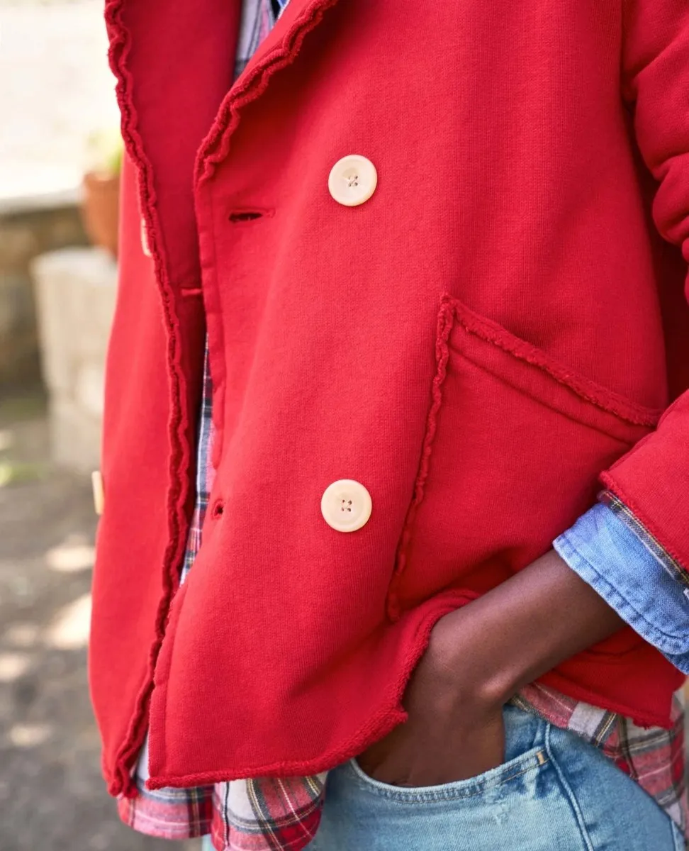 Mini Belfast Crop Peacoat Crimson Fleece