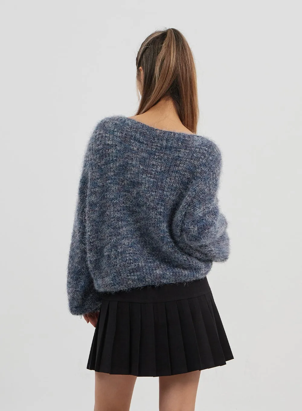 Mixed Color Scoop Neck Sweater CJ325