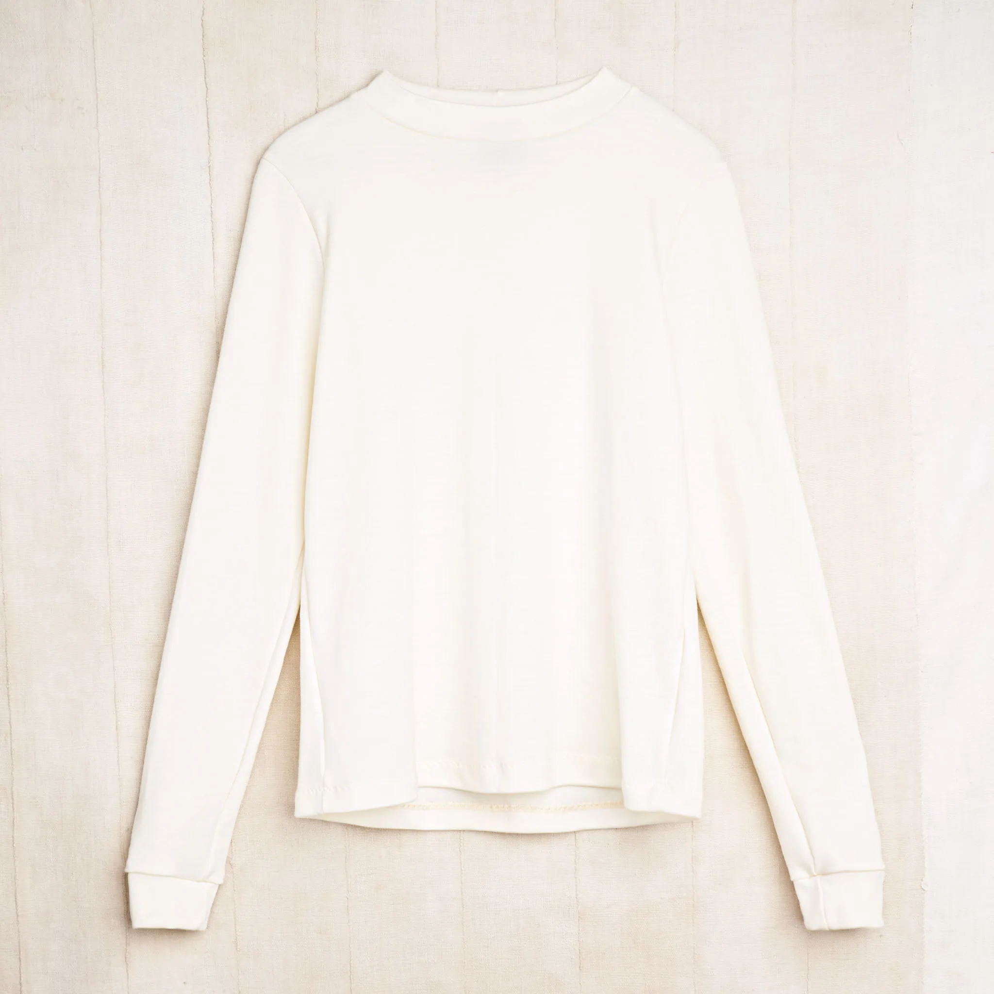 Mockneck Base Layer Top, Undyed Merino Wool