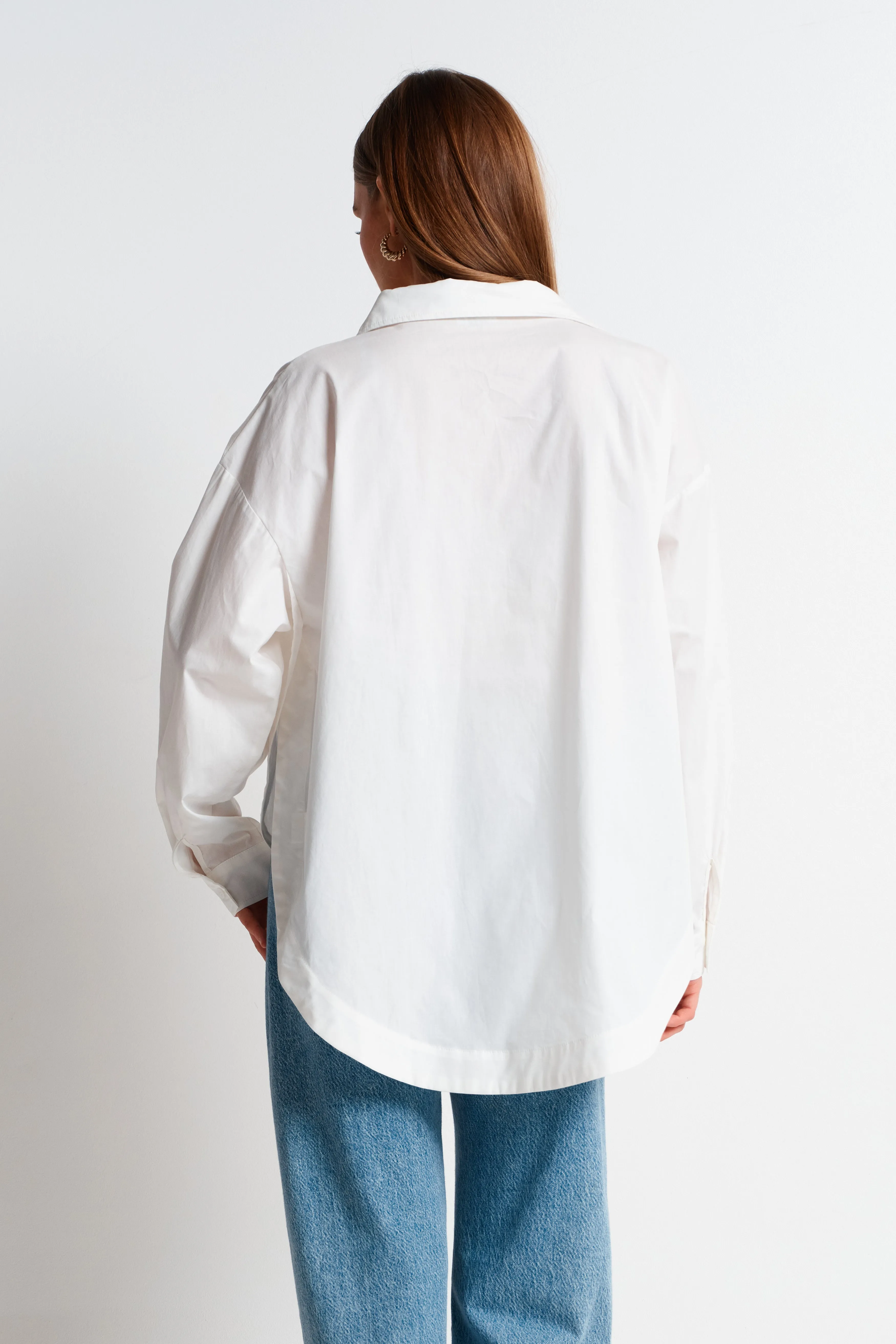 Morgan Wrap Button-Down Shirt - White