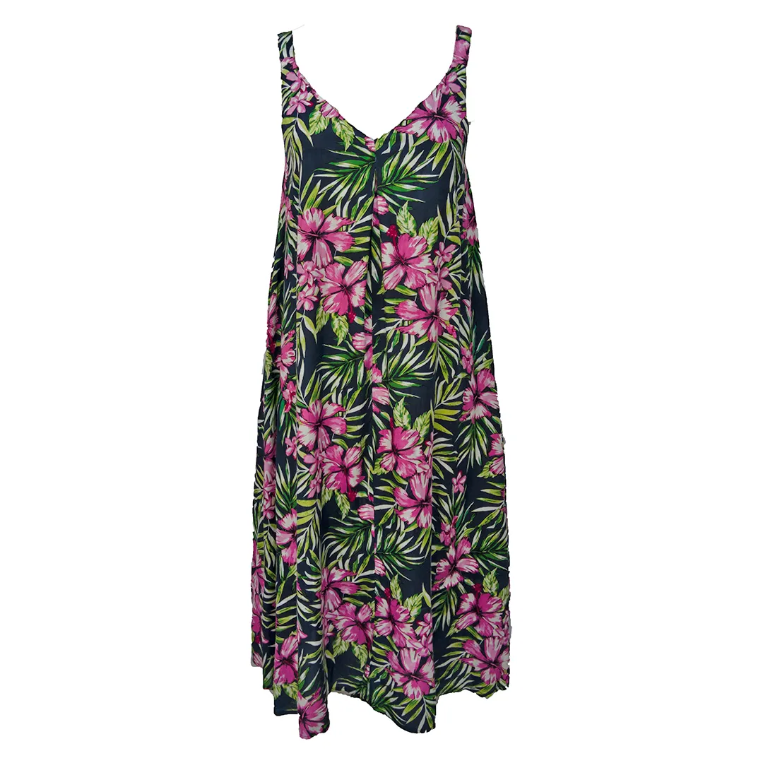 Navy Floral Maxi Dress Size 14-30 SM6