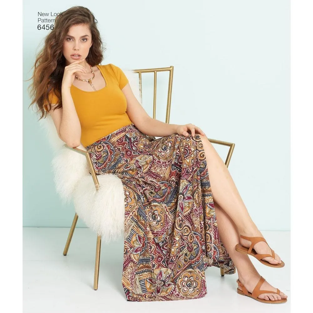 Newlook Pattern 6456 Misses' Easy Wrap Skirts in Four Lengths