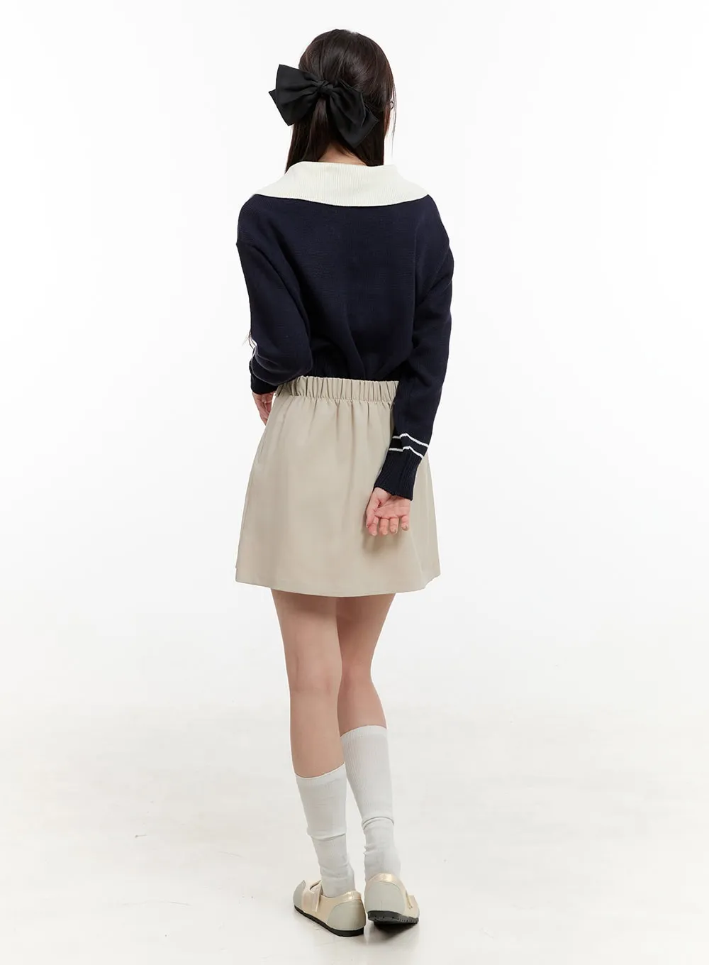 Open Collar Half-Zip Sweater OG429