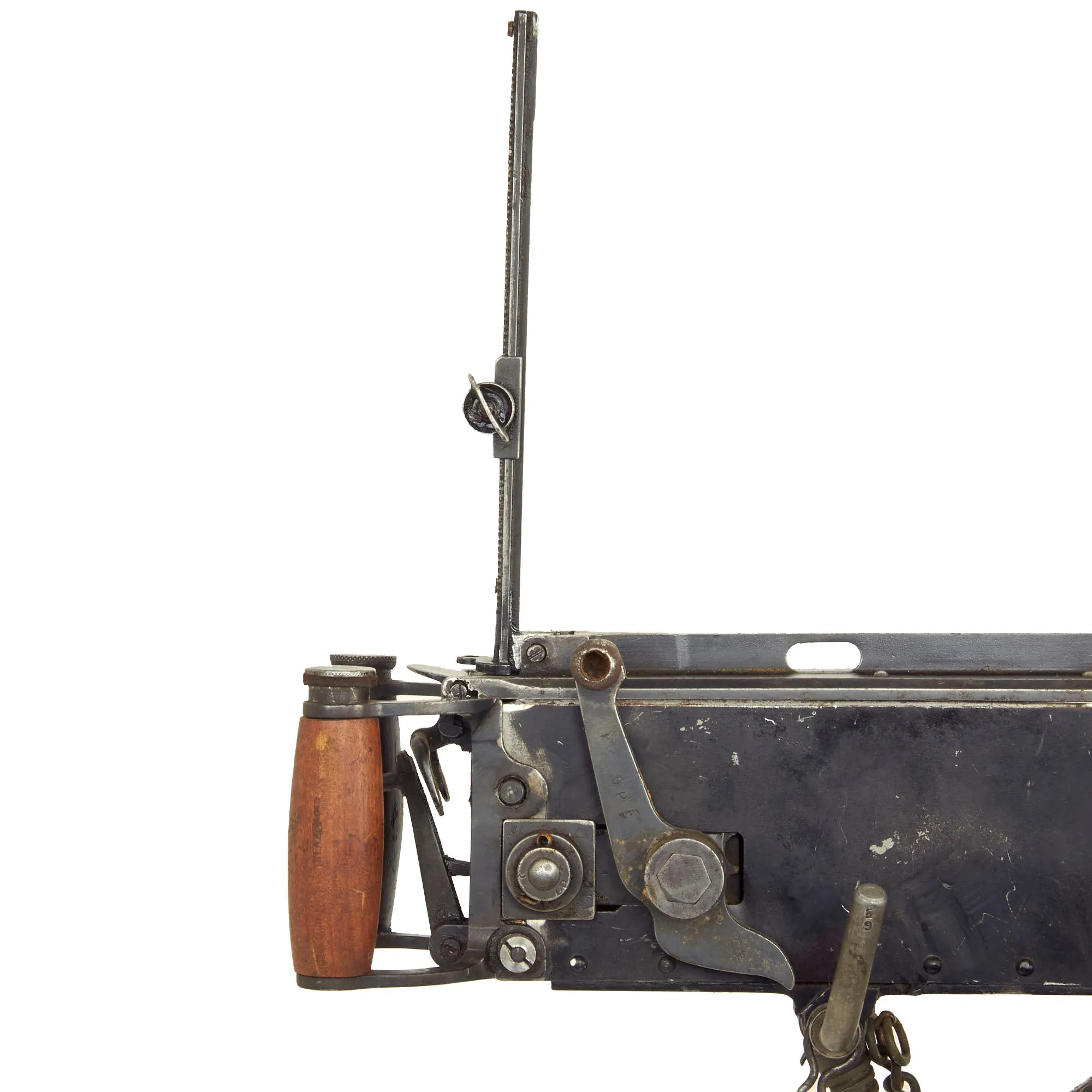 Original British WWII Vickers Display Medium Machine Gun with 1930 Dated Tripod & Accessories - Bullet Hole in Crosshead