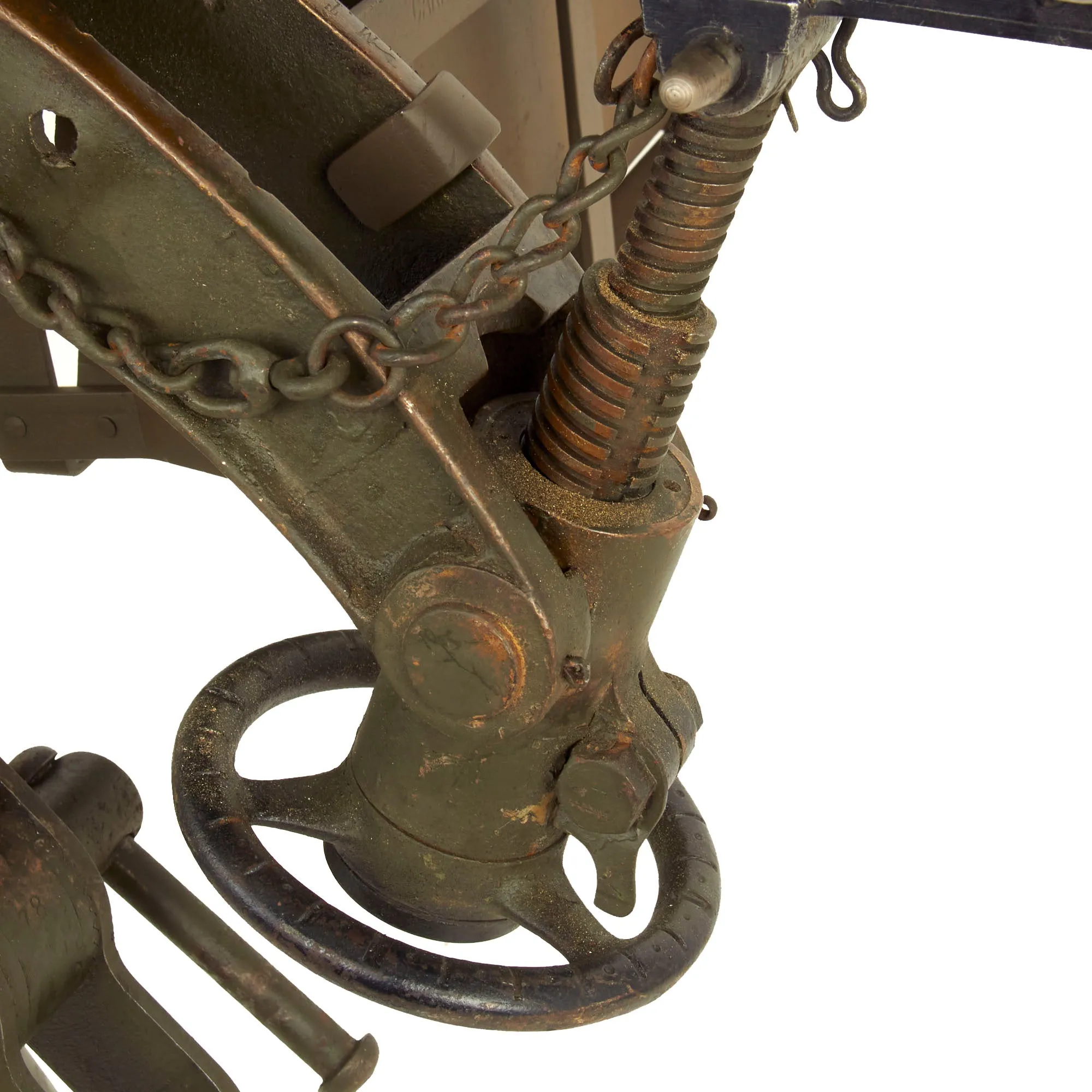 Original British WWII Vickers Display Medium Machine Gun with 1930 Dated Tripod & Accessories - Bullet Hole in Crosshead