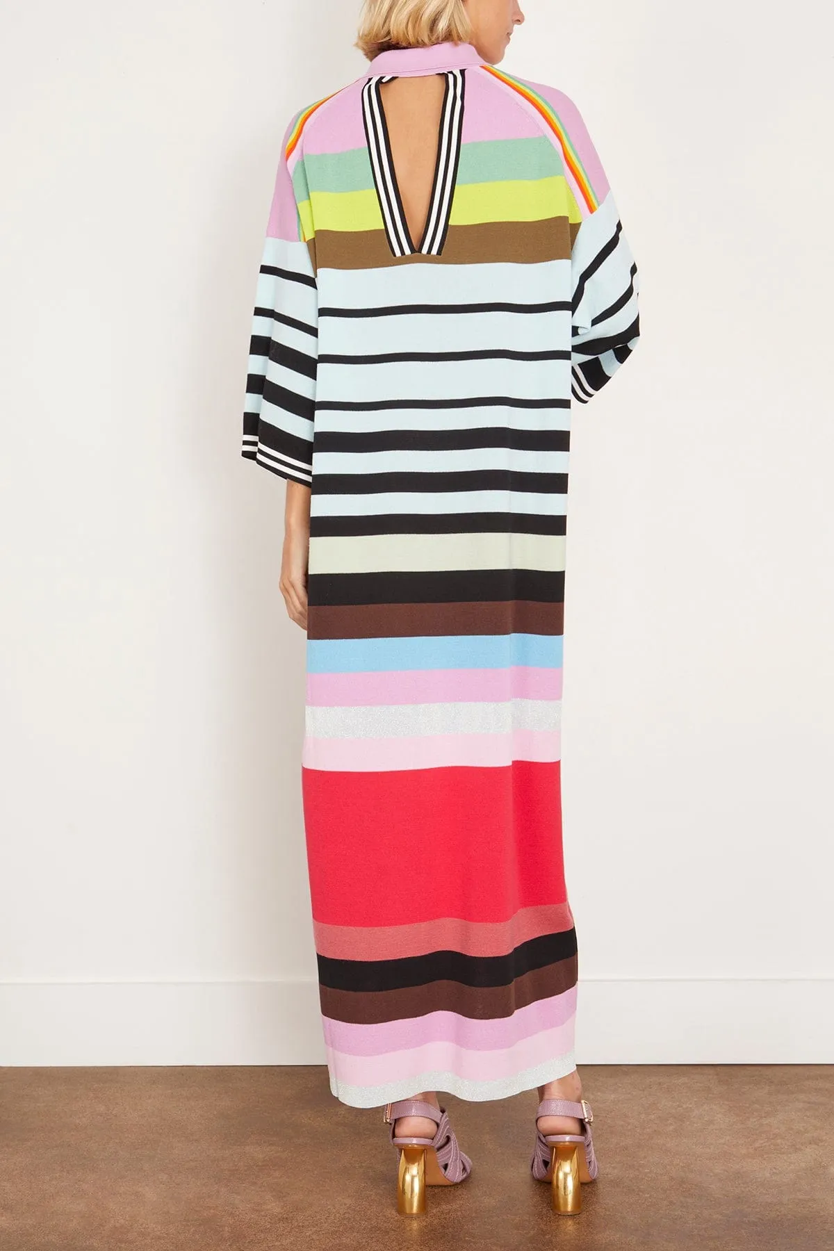 Oversized Convertible Polo Dress in Taro Multi