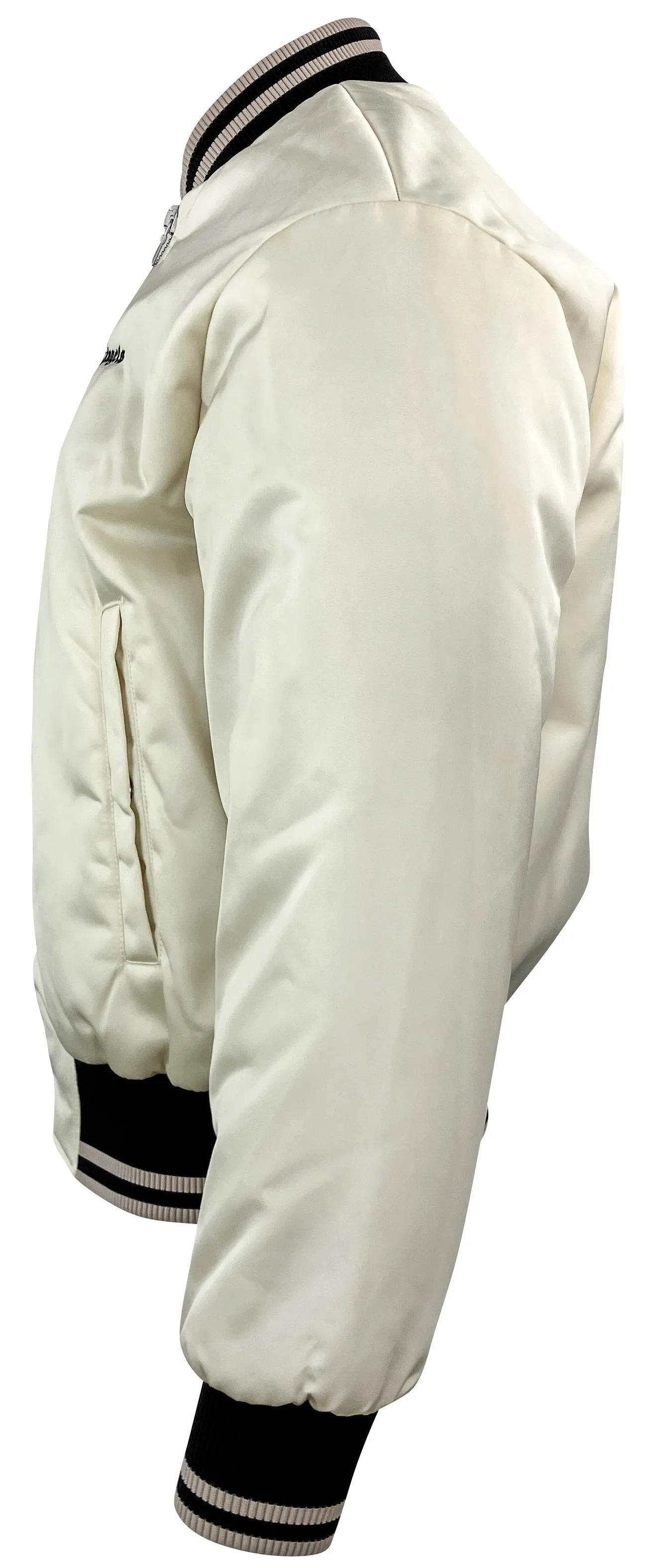 Palm Angels Classic Logo Bomber Jacket in Beige/Black