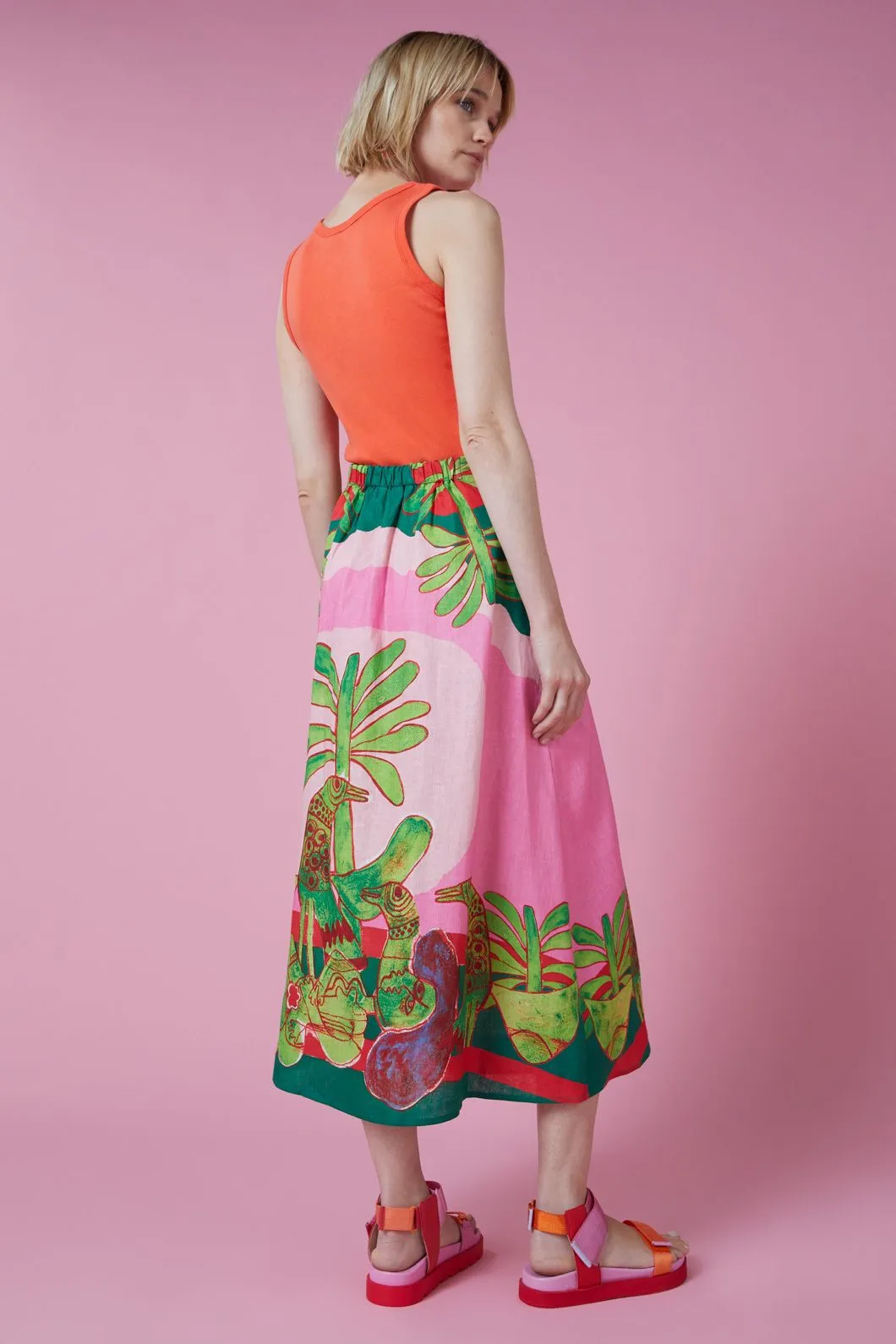 Palm Pals Midi Skirt