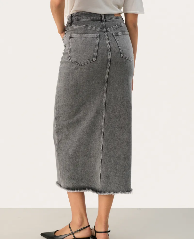 Part Two Jasmin Grey Denim Skirt