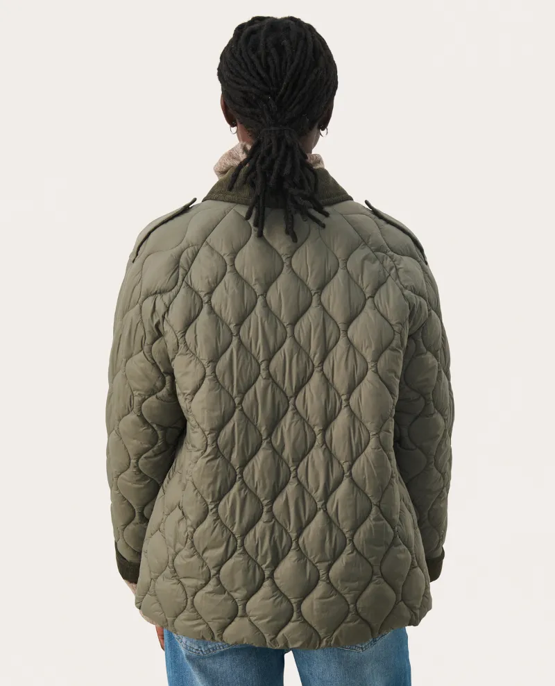 Part Two Laurana Smokey Olive Quilted Jacket