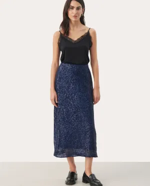 Part Two Teffani Midnight Sequin Skirt