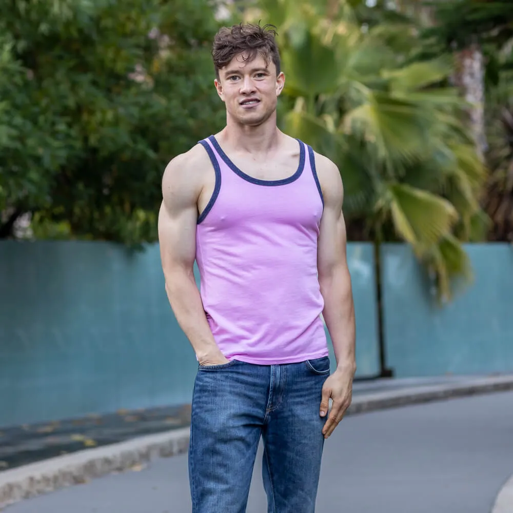 Pink Tri-Blend Varsity Tank Top