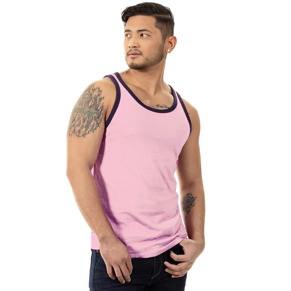 Pink Tri-Blend Varsity Tank Top