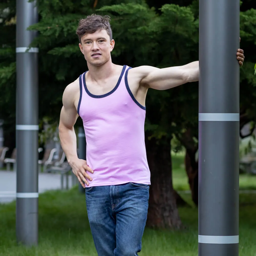 Pink Tri-Blend Varsity Tank Top