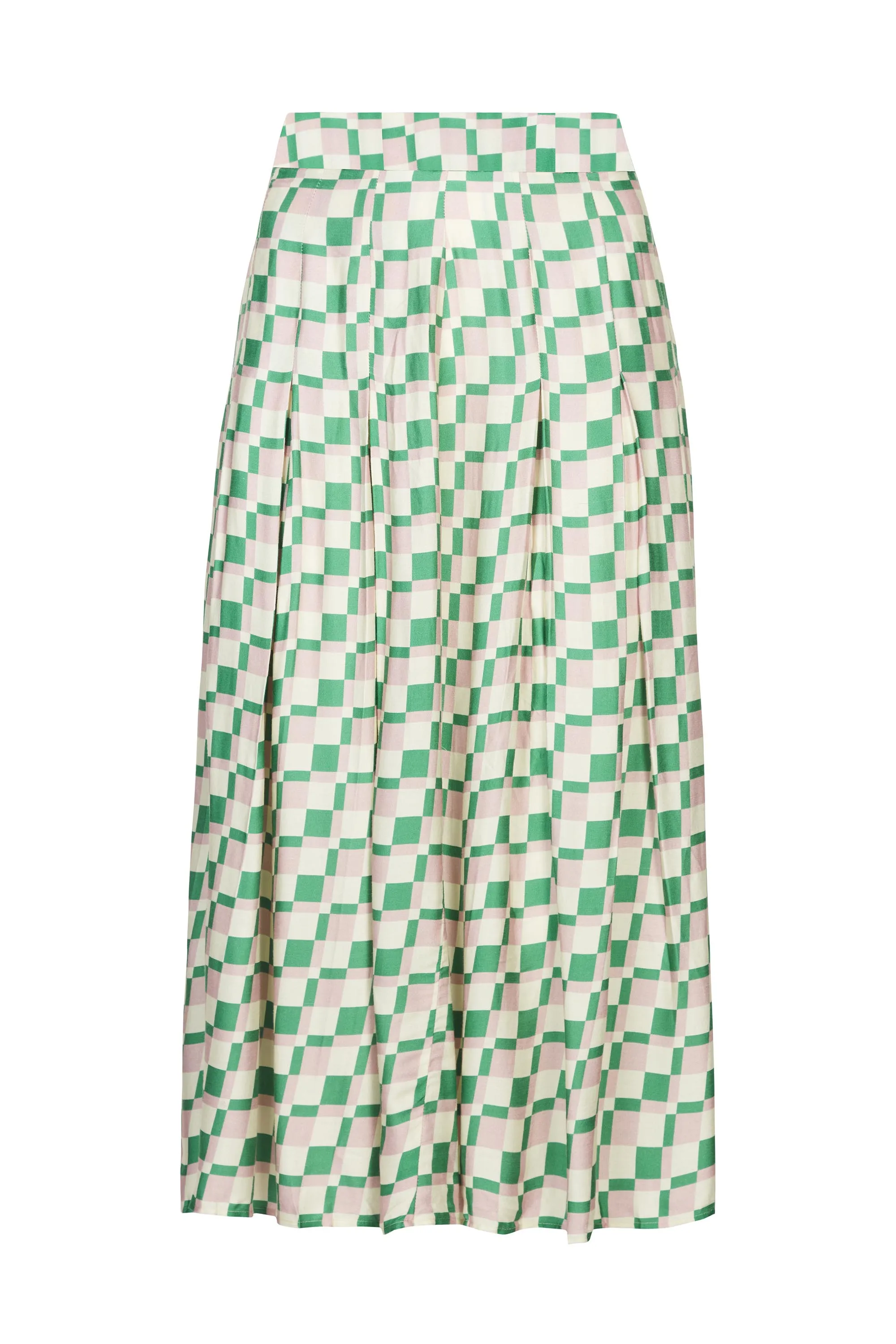 Pink/Green  Checkerboard Midi Skirt