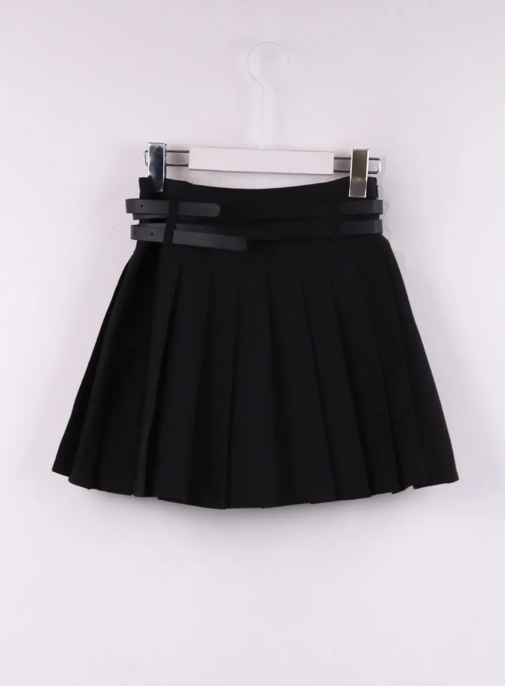 Pleated Belt Mini Skirt Set CJ431