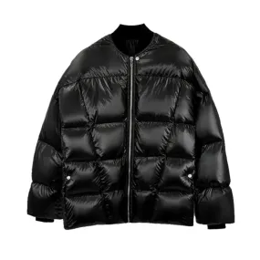 Puffer Ribbed Bomber Jacket