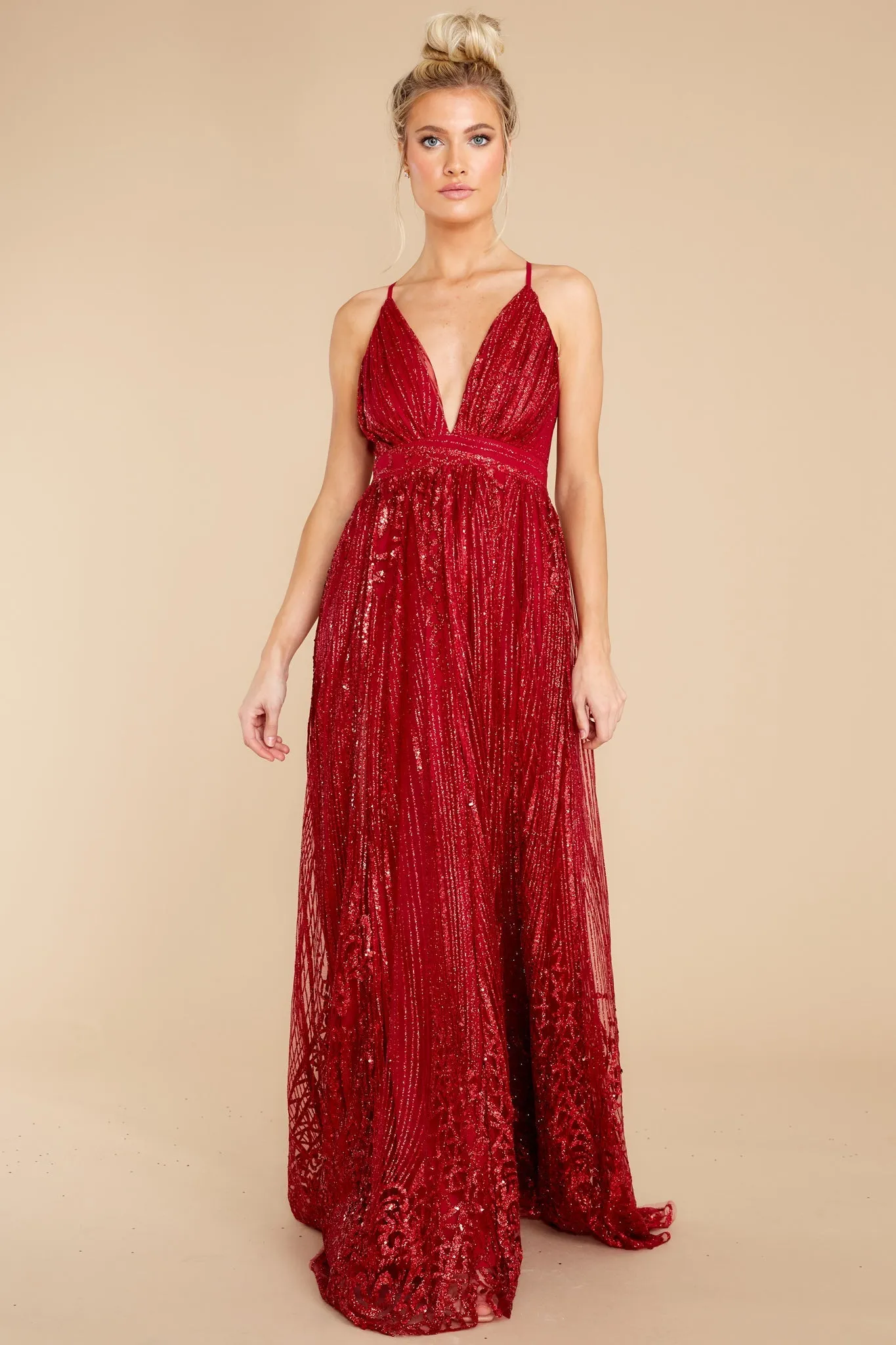 Real Elegance Red Maxi Dress