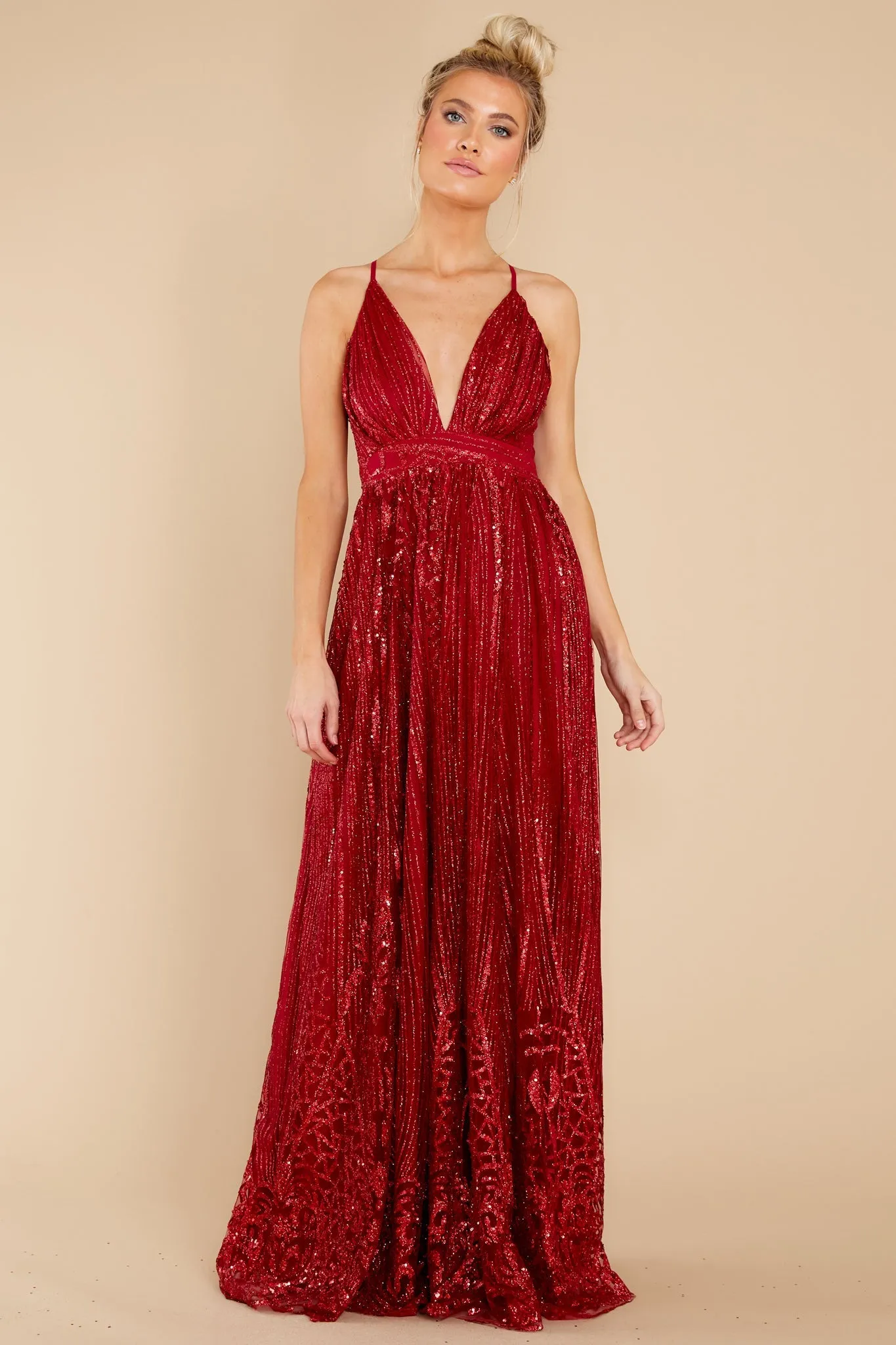 Real Elegance Red Maxi Dress