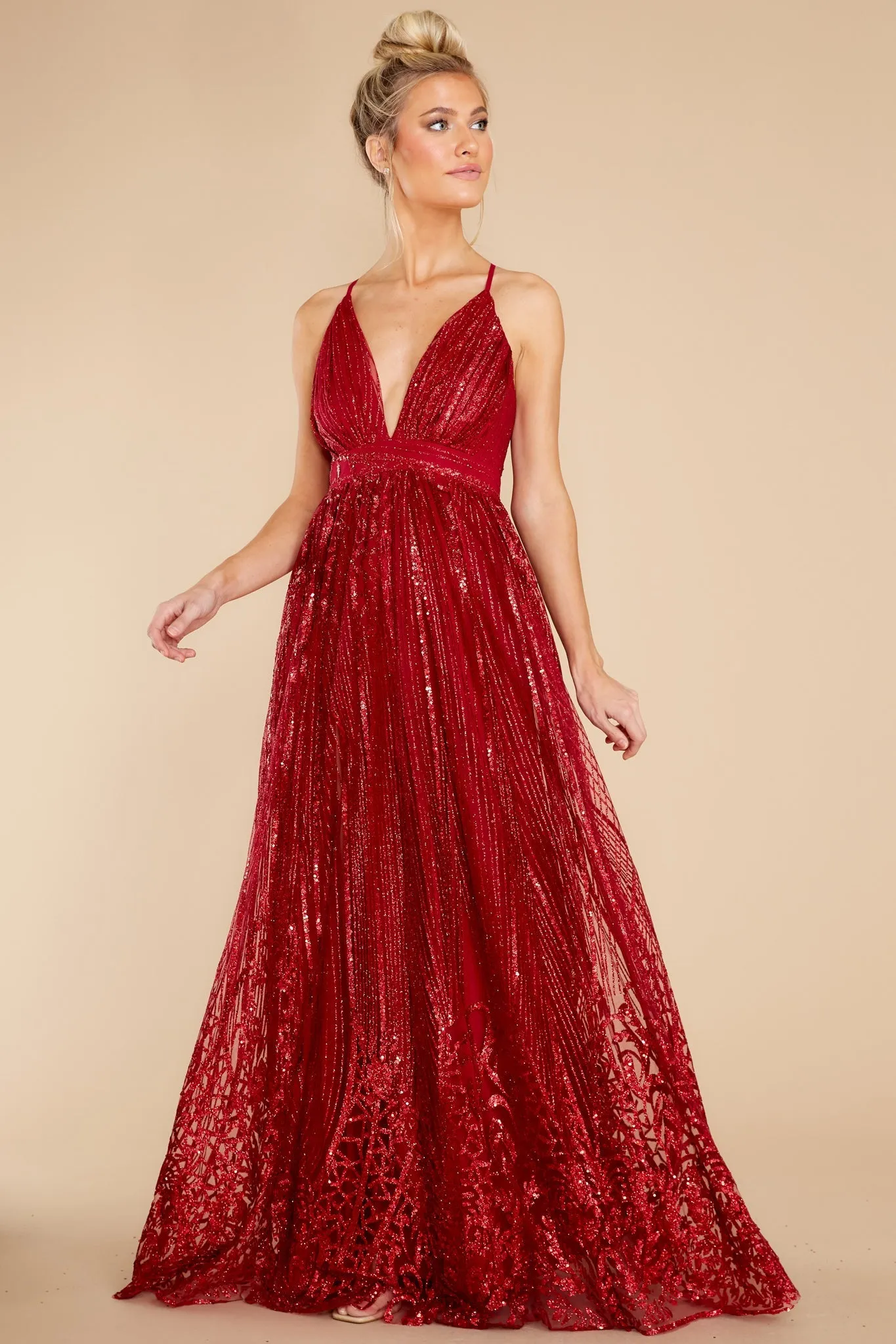 Real Elegance Red Maxi Dress