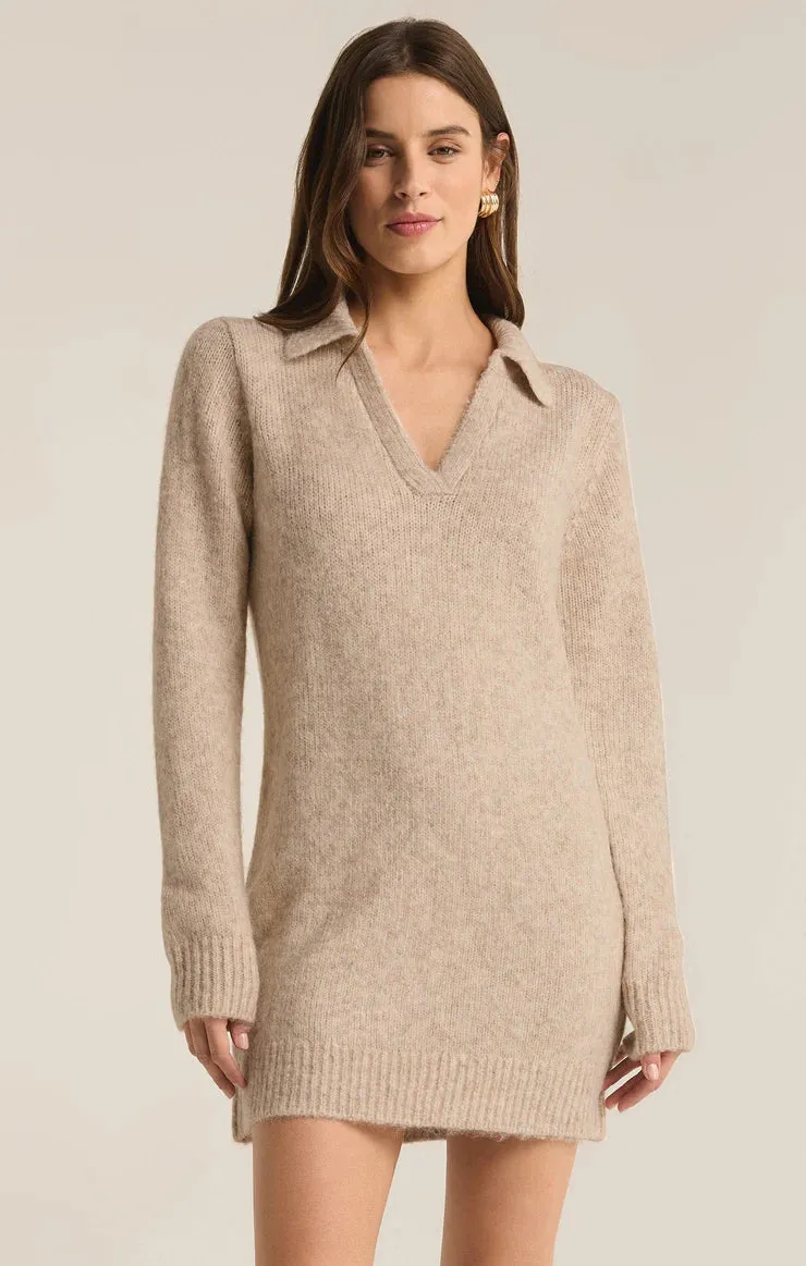 Redford Sweater Mini Dress - Light Oatmeal Heather