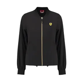 Scuderia Ferrari Bomber Long Sleeve Zip Up Jacket - Women - Black