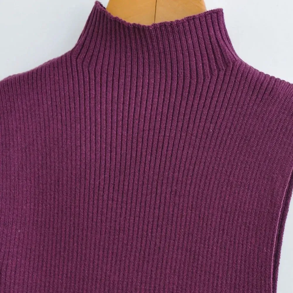 Seasonal Sophistication Ribbed Mock Neck Knit Tank Top