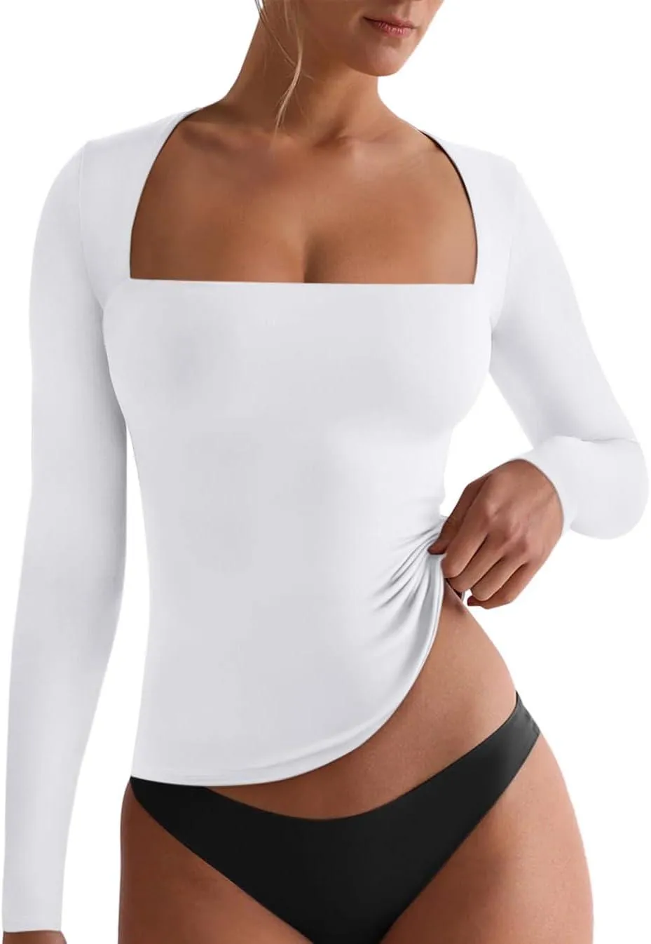 Short Sleeve High Neck Double Lined Tight Crop Tops Tees