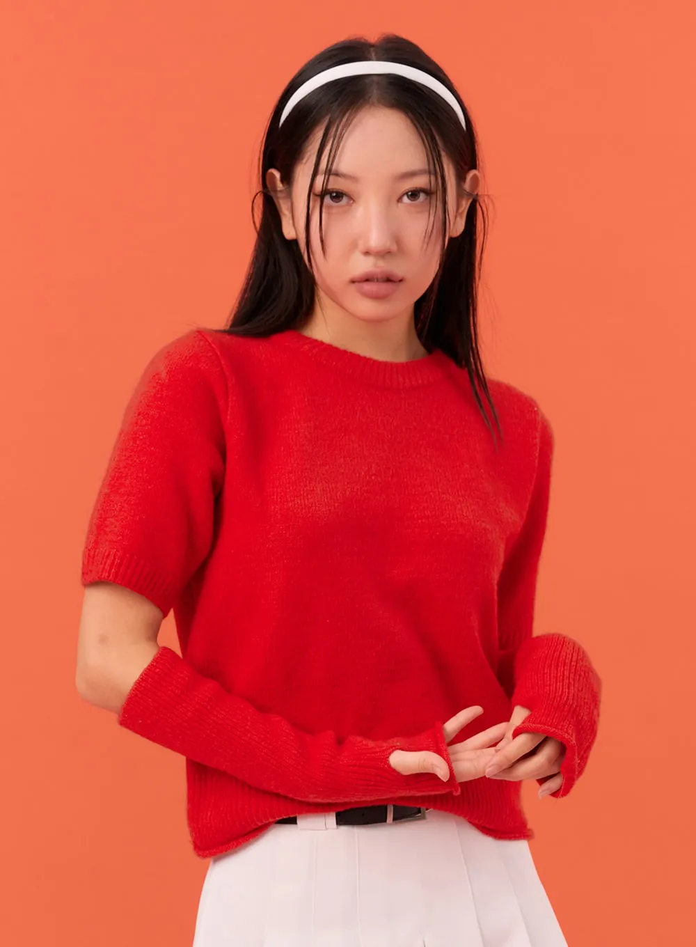 Short Sleeve Sweater and Arm Warmer Set IN301